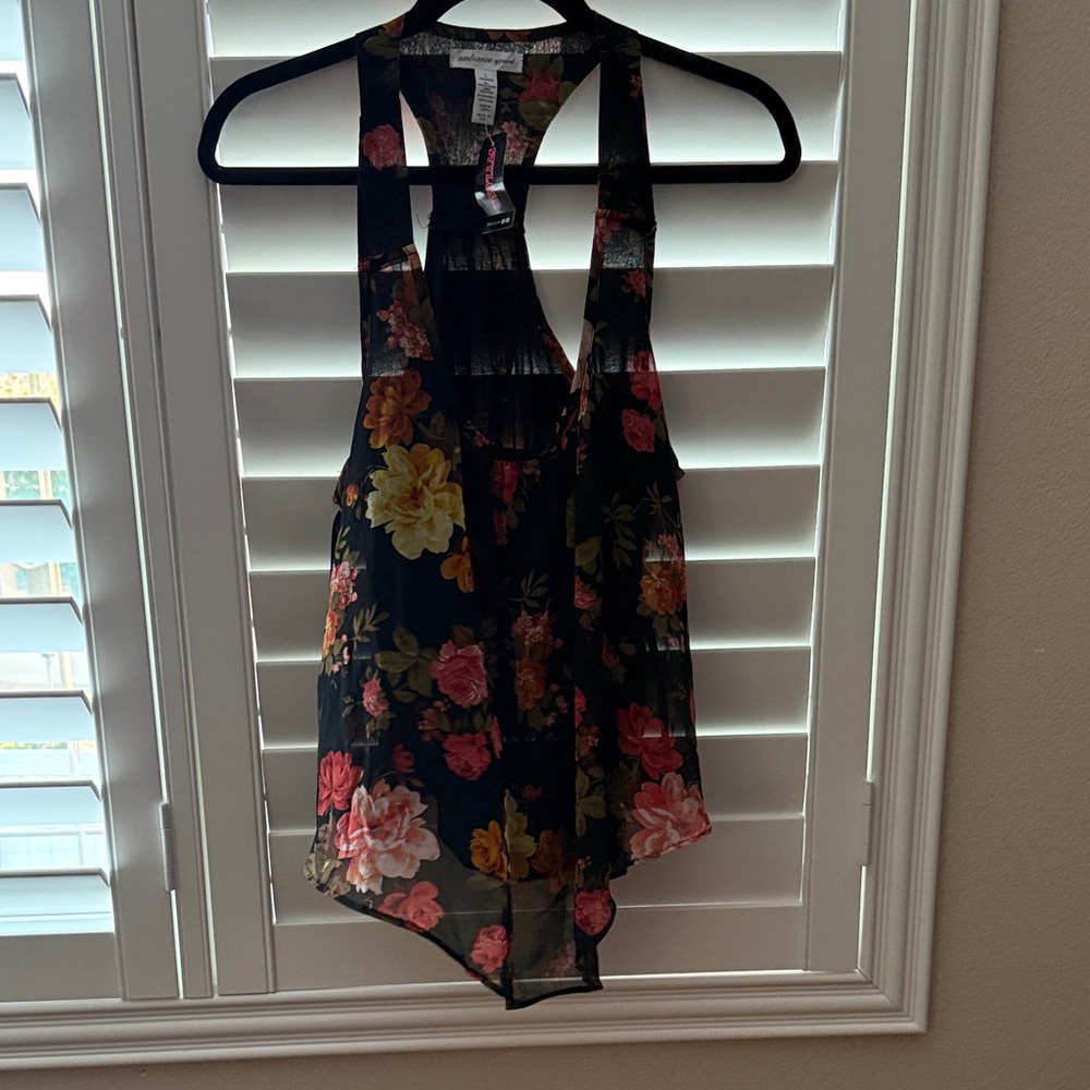 Floral Sheer Sleeveless Top